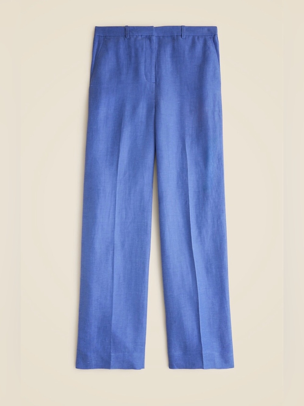 Women’s J Crew Wide Leg Pants 2 Trousers Linen Cupro Blend Blue Quiet Luxury